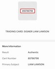 Liam Lawson Signed Card 2025 Topps Turbo Attax F1 Psa dna Coa