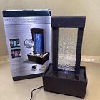 Tabletop Water Fountain Waterfall Cracked Glass Raining Light Show 10  Zen Calm