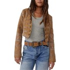 Nwot Free People Juliette Tapestry Gold Tan Cropped Jacket Bolero Blazer Small