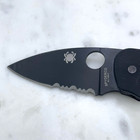 Spyderco Efficient Linerlock Black 8cr13mov Combo Folding Pocket Knife G10