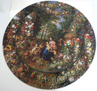  the Holy Family In A Garland Of  Springbok Circular Jigsaw Puzzle W box Vtg  69