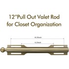 1 Pcs 12 Inch Antique Brass Valet Rod Pull Out Closet Organizer Storage Hook