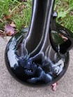 Vtg Royal Haeger Mid Century Large 18 1 2  Vase Black Ewer Drip Glaze Accents