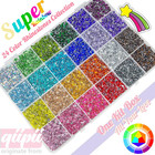 24000pcs 24 Color 3mm Crystal Resin Rhinestones Flatback Ss10 Colorful Rainbow S