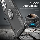 For Iphone 13 14 Case Heavy-duty Triple Layer Magnetic Ringstand  tempered Glass