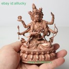 10cm Red Copper Hand-carve Ushnisha Vijaya Statue Tibet Namgyalma Exquisite