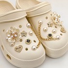 Floral Pearl Shoe Charms For Crocs Garden Shoes Decorations Set Women Elegant