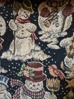 Vintage Needlepoint Tapestry Snow Man Christmas Stocking Usa By Dancing Cat