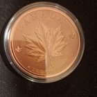 Canada Maple Leaf 1 Oz  999 Fine Copper Round In Capsule Uncertified