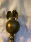 Antique Fire Place Andirons Ball Top  Brass Claw Feet  Bald Eagle