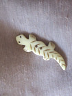 Vintage Hand-carved Large Striped Lizard Button  - 1-3 4 Inches