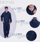 Adult Denim Coveralls Jumpsuit Overalls Mechanic Workwear Hooded Protective Pant