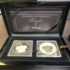 2021  Somalia Elephant Black And White 2x 1 Oz Silver Two-coin Set- 500 Mintage