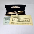 Centennial Gold Toned Ballpoint Pen And Mechanical Pencil Set In Case W papers