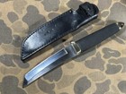 Cold Steel Tanto Knife Vintage Made In Japan Ventura Ca  W  Leather Sheath