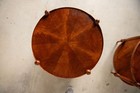 Baker Vintage Round Walnut Side Tables  A Pair