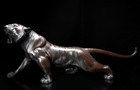 Japanese Antique Bronze Tiger Sculpture 23  By Omori Mitsumoto Meiji Period