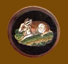 Scarce  Victorian  Micro Mosaic Rabbit  Button 14mm Free Shipping