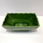 Vintage Mcm Green Mccoy Pottery Rectangular Planter Vase On Pedestal 7  X 4 1 4 