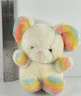 Vintage Russ Cheddar White Rainbow Ears Mouse Stuffed Animal Plush Toy 7  No Tag