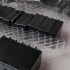 Lot Of 24 Clear black Plastic Gem Boxes With Black Foam Inserts