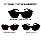 Black Out Sunglasses For Men Women Retro Classic Square Category 4 Super Dark