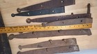 Lot Of 11 Antique Hand Forged Iron Barn Hinges   Straps Various Sizes Primitive 