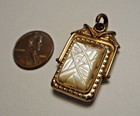 Antique Victorian Gold-filled Fob W Carved Mother Of Pearl   Bloodstone