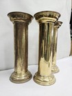 Vintage Lot 3 Brass Column For Big Fat Candle Altar  Religious Church Antique
