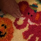 Vintage 1970s Latch Hook Circus Animals Rug Wall Hanging Retro Decor Mid Century