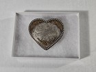 Wages Sterling Silver Custom Belt Buckle 3  Heart Shaped Floral Gold Detail Love