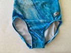 Gk Cl Child Large L Gymnastics Leotard Blue Velvet Marble Wave Tank