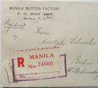 1927 Manila  Philippine Registered Cover  10   26 Cent Stamps To Berlin  Germany