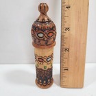 Vintage Bulgarian Pyrography Wooden Needle Case - Hand Carved Treen Sewing Etui