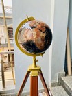 Antique Style Large Floor Standing Globe With Tripod Stand 18  World Globe Gift