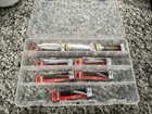 Yo-zuri Mixed Hard Plastic Minnow Lure Lot  7  W  Clear Plastic Tackle Box