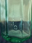Vtg  Greenish Blue 8 Sided Pressed Glass Bottle Marked Cto Japan 6 Inch Tall