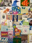 Lot 100 Vintage Greeting Card Cutouts collage ephemera junk Journal scrapooking 