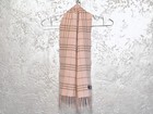 Burberry Kids Cashmere Scarf Pink Nova Check Fringe England