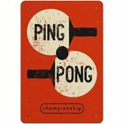 Vintage Ping Pong Championship Tin Sign Game Room Home Wall Art Decor Plaque