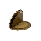 Vintage Art Deco Fan-shaped Guilloche Powder Vanity Compact Case Cracked Mirror