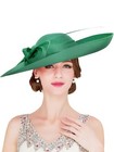 Ladies Sinamay Party Fascinators Hat For Women Big Wide Brim Hats With Feather
