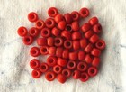 55 Antique Crow Coral Red Padre Trade Beads  Loose 7-9mm  Bohemian 1800s