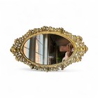 Vintage Gold Ornate Oval Iron Wall Mirror Or Vanity Tray By Robert Emig 1960