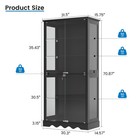 71  Display Cabinet With Glass Doors  Curio Cabinet With Lockable And Led Lights