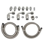 Power Steering 3ft Line Kit Stainless Steel High Pressure Ptfe Silver Universal