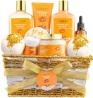 10-pc Almond Milk   Honey Spa Gift Basket - Relaxing Bath   Self-care Set For Wo