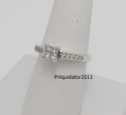 1 2ct Natural Princess Diamond Engagement Wedding Bridal Ring 14k White Gold