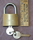 Vintage Chinrose  Solid Brass Padlock With Hardened Shackle 2 Inches  Two Keys