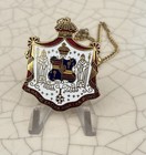 Very Rare Vintage Enamel Hawaiian Coat Of Arms Keychain Unused Htf Hawaii